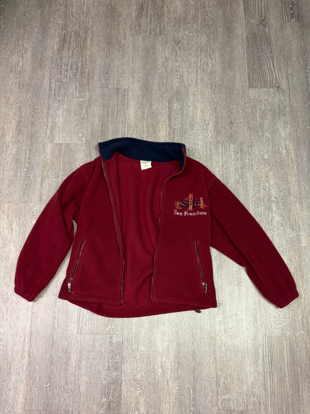 Burgundy San Francisco Embroidered Fleece Jacket